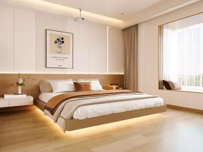 Modern Bedroom 3D Model 3D model