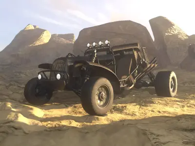 Dune Buggy Low-poly 3D model
