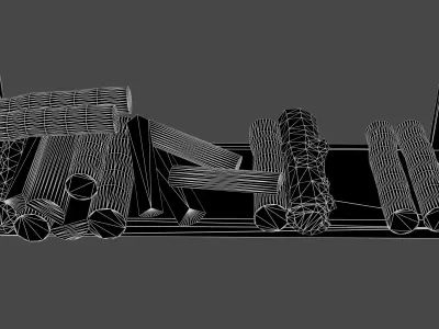 Logs - Lowpoly Game Ready PBR 3d model log rack Low-poly 3D model