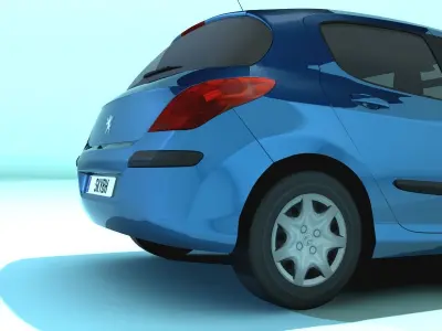 Peugeot 308 Low-poly 3D model
