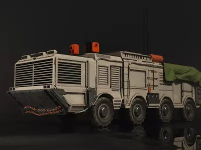 Military reconnaissance truck Low-poly 3D model