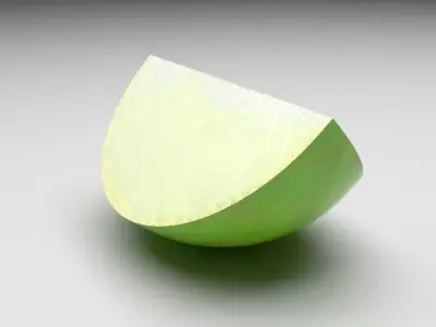 Sliced Green Apple 3D model
