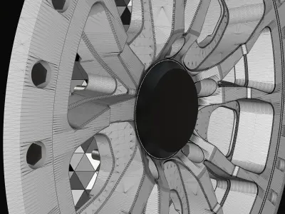 Studded snow Tire and Rim 3D model