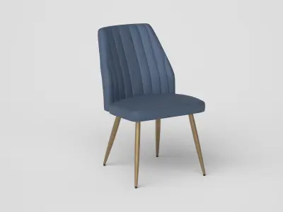 Leilani dining chair velvet blue Low-poly 3D model