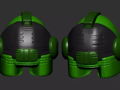 helmet high poly sculpt 3d printable ver 7 3D model 3D model 43