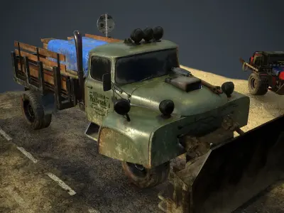 Truck and Trike Diorama  3D model