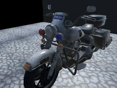 Police Bike Low-poly 3D model