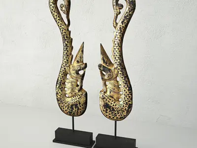 Wood Thai Naga 3D model