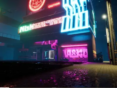 Cyberpunk City Scene 3D model