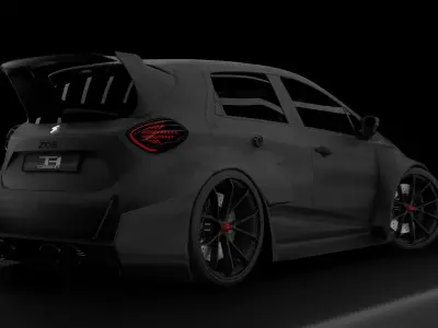 Renault Zoe Modified Rigged 3D model