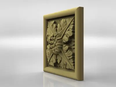 Rosette ornately carved wall plaque 3D print model