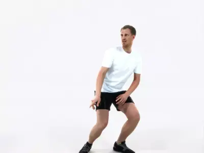 Mistery 08C Football Changing Direction Sports Man Low-poly 3D model