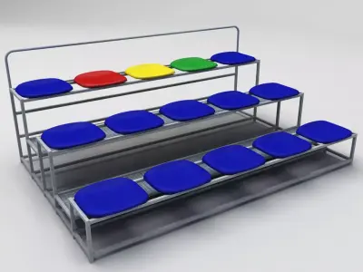 Stadium seating tribune small 3D model