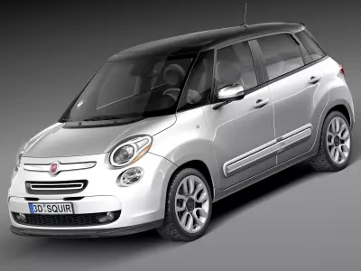 Fiat 500l US Version 2014 VRAY 3D model