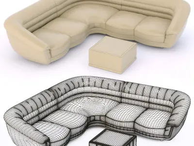 modern corner sofa 3D model purchase