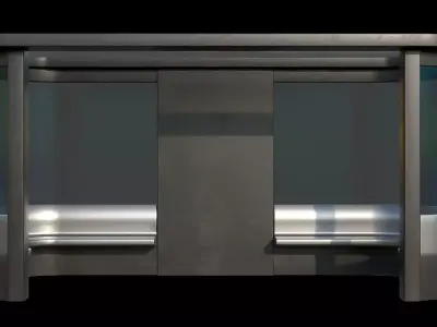 Game Ready Bus Stop 24 Low-poly 3D model