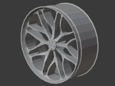 Aluminium car wheel rim 3D model