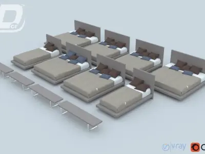 Anika Bed Set 3D model
