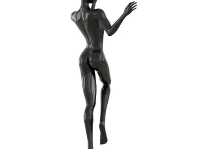 Black female abstract mannequin 100 3D model