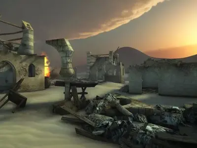 Desert Ruins Low-poly 3D model