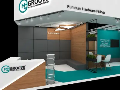 9mtr x 7mtr two side open exhibition stand 3D print model