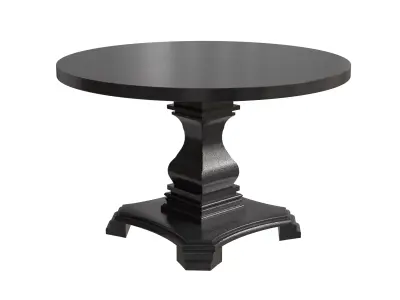Traditional Style Wooden Round Top Dining Table Low-poly 3D model