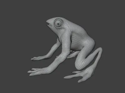 GREEN FROG Low-poly 3D model
