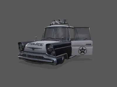 Low Poly Stylized Police Car Low-poly 3D model