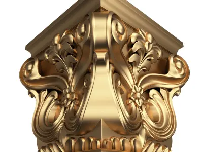 Carved Capital 0702 Low-poly 3D model