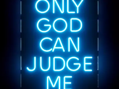 Only God Can Judge Me Neon Sign 3D model