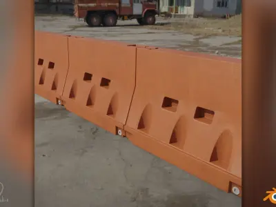 Plastic Traffic Barriers Pack 3D model