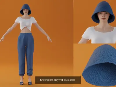 knitting hat 5 colors hat only 3D Model Collection