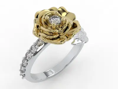 flower ring 3D print model
