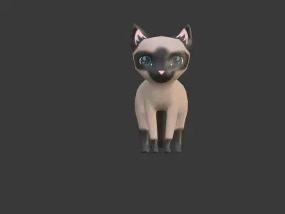 Chibi cat v2 Low-poly 3D model
