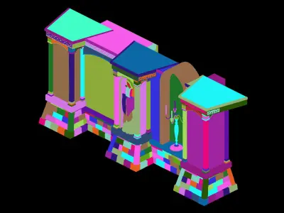 Game Underground Palace - Palace Wall 02 3D model