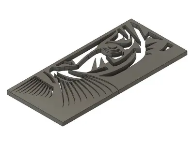 Tiger Head Mural Decoration 3D print model