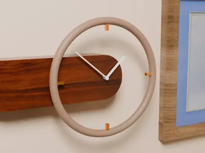 Floating Ring Wall Clock 3D model