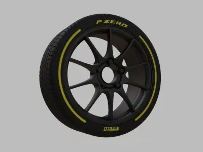 Miniature Konig Illusion Rim and Tire - 3D Print - No Textures 3D print model