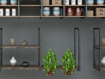 Industrial wall mounted frame decorative 3D model