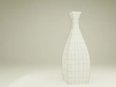 Decorative Cube Marble Vase Low-poly 3D model