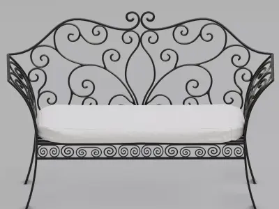 French garden bench 3D model