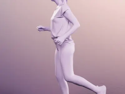 Melina 13466 - Running Athletic Woman  Low-poly 3D model