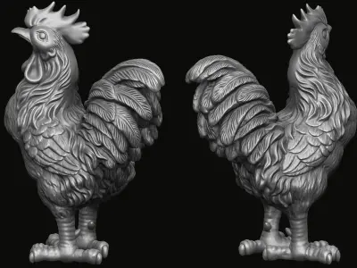 Rooster Statue 3D print model