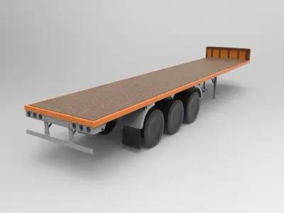 Old Trailer Randon Low-poly 3D model