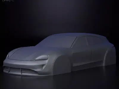 Porsche Taycan Sport Turismo simplified decorative model 3D print model