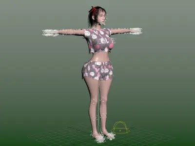 A woman big ass beauty model game character model in FBX format 3D model