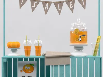 Lemonade stand 3D model
