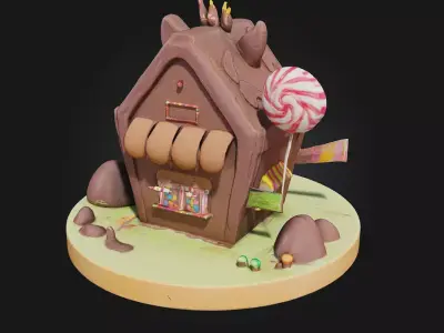 Chocolate Cottage  A Sweet Escape into Fantasy 3D model