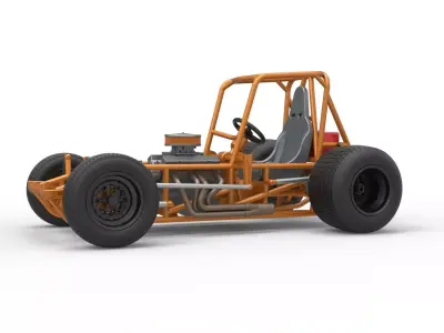 Vintage Sprint car Base Version 2 Scale 1 to 25 3D print model