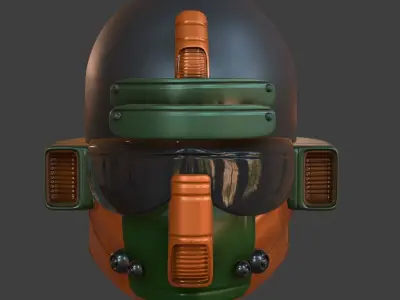 Gas mask helmet 3d model scifi Low-poly  Low-poly 3D model 106